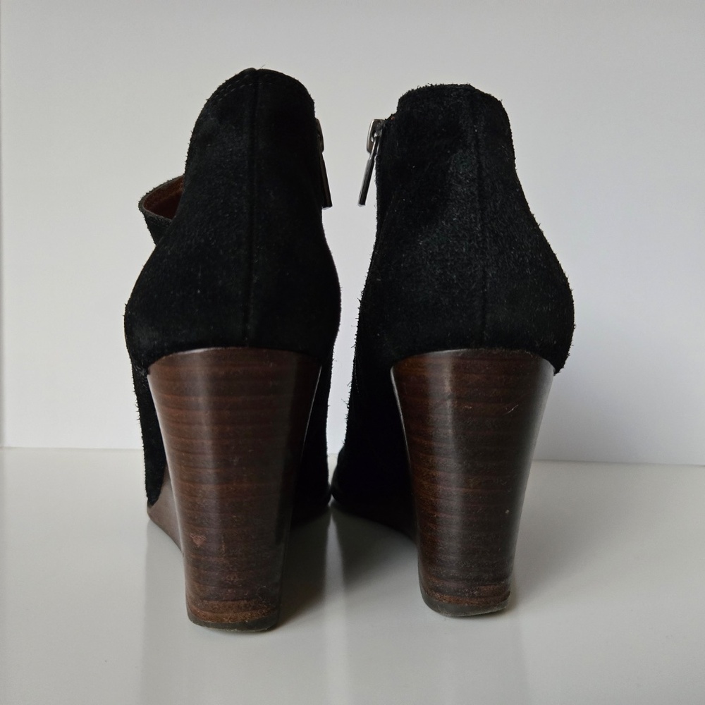 Lucky Brand Yakeena Black  Suede Ankle Wedge Bootie - Picture 6 of 14